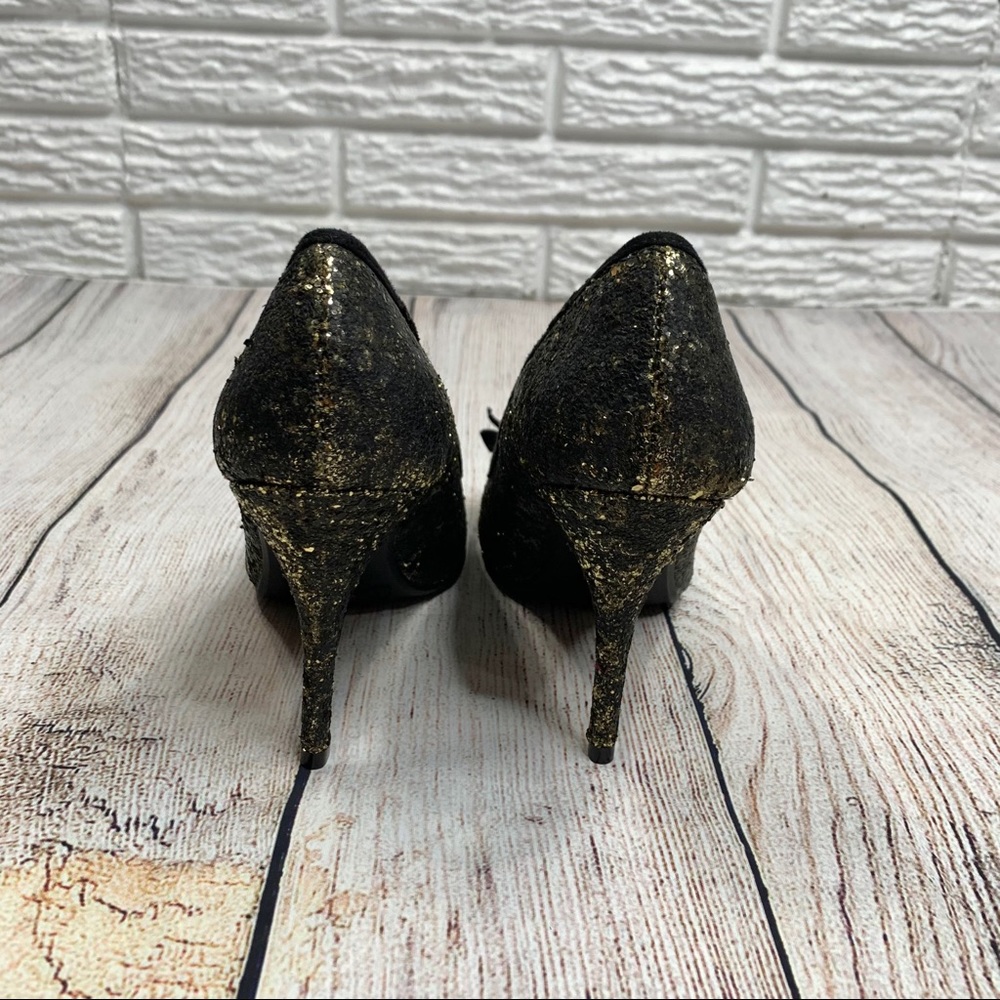Chinese Laundry Black & Gold Glitter Heels - Picture 5 of 6